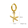Wholesale Women's Stainless Steel Animals Zodiac Handmade Fine Throwing Vacuum In Furnace Polished Starfish Pendant Earrings