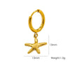Wholesale Women's Stainless Steel Animals Zodiac Handmade Fine Throwing Vacuum In Furnace Polished Starfish Pendant Earrings