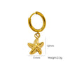 Wholesale Women's Stainless Steel Animals Zodiac Handmade Fine Throwing Vacuum In Furnace Polished Starfish Pendant Earrings