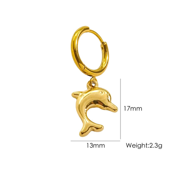 Wholesale Women's Stainless Steel Animals Zodiac Handmade Fine Throwing Vacuum In Furnace Polished Starfish Pendant Earrings