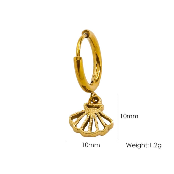 Wholesale Women's Stainless Steel Animals Zodiac Handmade Fine Throwing Vacuum In Furnace Polished Starfish Pendant Earrings