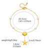 Wholesale Women's Stainless Steel Anklet With Ocean Series Animal And Zodiac Pattern Pendant And Tassel Chain