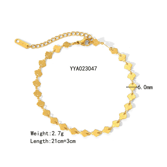 Wholesale Women's Stainless Steel Beach Anchor Accessories With Geometric Design And Vacuum Real Gold In Furnace Electroplating