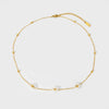 Wholesale Women's Stainless Steel Bead Chain Necklace With Electroplated Flower Imitation Pearl Pendant