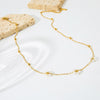 Wholesale Women's Stainless Steel Bead Chain Necklace With Electroplated Flower Imitation Pearl Pendant