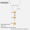 Wholesale Women's Stainless Steel Bead Chain Necklace With 18K Gold Plated Sunflower Bee Zircon Pendant And Insect Flower Pattern