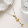 Wholesale Women's Stainless Steel Bead Chain Necklace With 18K Gold Plated Sunflower Bee Zircon Pendant And Insect Flower Pattern