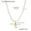 Wholesale Women's 316L Stainless Steel Beaded Geometric Zircon Pendant Clavicle Necklace With Electroplating