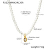 Wholesale Women's 316L Stainless Steel Beaded Geometric Zircon Pendant Clavicle Necklace With Electroplating