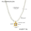 Wholesale Women's 316L Stainless Steel Beaded Geometric Zircon Pendant Clavicle Necklace With Electroplating