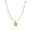 Wholesale Women's 316L Stainless Steel Beaded Geometric Zircon Pendant Clavicle Necklace With Electroplating