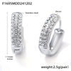 Wholesale Women's Stainless Steel Blue Turquoise Zircon Circle Buckle Earrings Hand Inlaid With Geometric Pattern And Electroplated