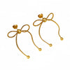 Wholesale Women's Stainless Steel Bow Earrings 18K Goldplated Electroplated Jewelry