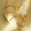 Wholesale Women's Stainless Steel Bow Earrings 18K Goldplated Electroplated Jewelry