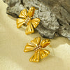 Wholesale Women's Stainless Steel Bow Earrings 18K Goldplated