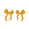Wholesale Women's Stainless Steel Bow Earrings With Electroplated Finish