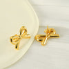 Wholesale Women's 316L Stainless Steel Bow Earrings With Electroplating Light Luxury And Simple Fashion Style
