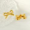 Wholesale Women's 316L Stainless Steel Bow Earrings With Electroplating Light Luxury And Simple Fashion Style