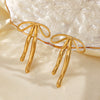 Wholesale Women's Stainless Steel Bow Earrings With 18K Goldplated Electroplating