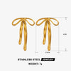Wholesale Women's Stainless Steel Bow Earrings With 18K Goldplated Electroplating