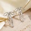 Wholesale Women's Stainless Steel Bow Earrings With 18K Goldplated Electroplating