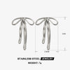Wholesale Women's Stainless Steel Bow Earrings With 18K Goldplated Electroplating