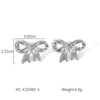 Wholesale Women's Stainless Steel Bow Geometric Electroplated Earrings