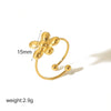 Wholesale Women's Stainless Steel Bow Geometric Highend Niche Opening Design Ring With Electroplating