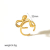 Wholesale Women's Stainless Steel Bow Geometric Highend Niche Opening Design Ring With Electroplating