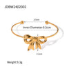 Wholesale Women's Stainless Steel Bow Open Bracelet Jewelry With 18K Gold Electroplating