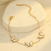 Wholesale Women's Stainless Steel Bow Pattern Jewelry Set With Electroplating Necklace Earrings Ring