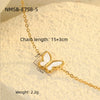 Wholesale Women's Stainless Steel Bow Pattern Jewelry Set With Electroplating Necklace Earrings Ring