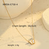 Wholesale Women's Stainless Steel Bow Pattern Jewelry Set With Electroplating Necklace Earrings Ring