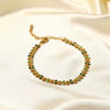 Wholesale Women's Stainless Steel Bracelet With Geometric Olive Leaf Design And 18K Gold Finish