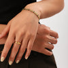 Wholesale Women's Stainless Steel Bracelet With Geometric Olive Leaf Design And 18K Gold Finish