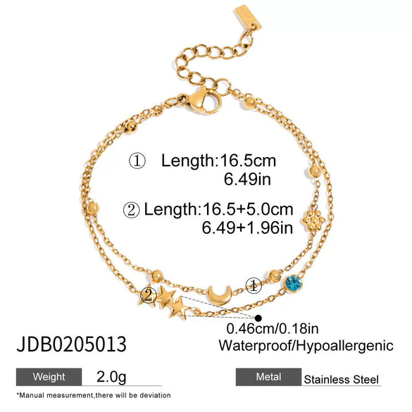 Wholesale Women's Stainless Steel Bracelet With Geometric Starburst Design Electroplated Hand Jewelry