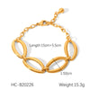 Wholesale Women's Stainless Steel Bracelet With Square Butterfly Shell Water Drop Zircon Flower Design And Electroplating Process