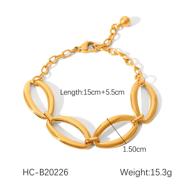 Wholesale Women's Stainless Steel Bracelet With Square Butterfly Shell Water Drop Zircon Flower Design And Electroplating Process