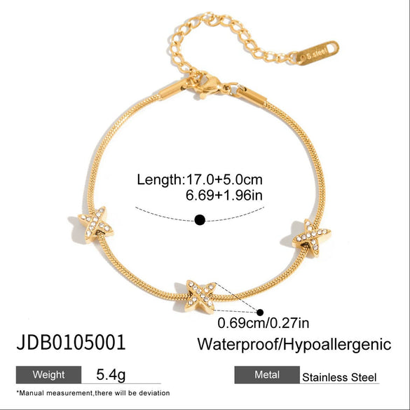 Wholesale Women's Stainless Steel Bracelet With Stars Sun And Moon Clouds Universe Pattern Electroplated Niche Light Luxury Nonfading Jewelry