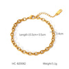 Wholesale Women's Stainless Steel Bracelet With Twist Chain Blade Chain Figaro Chain Snake Bone Chain In Geometric Design With 18K Gold Electroplating That Doesn't Fade