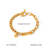 Wholesale Women's Stainless Steel Bracelet With Twist Chain Blade Chain Figaro Chain Snake Bone Chain In Geometric Design With 18K Gold Electroplating That Doesn't Fade