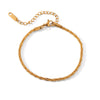 Wholesale Women's Stainless Steel Bracelet With Twist Chain Blade Chain Figaro Chain Snake Bone Chain In Geometric Design With 18K Gold Electroplating That Doesn't Fade