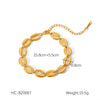 Wholesale Women's Stainless Steel Bracelet With Twist Chain Blade Chain Figaro Chain Snake Bone Chain In Geometric Design With 18K Gold Electroplating That Doesn't Fade