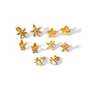 Wholesale Women's Stainless Steel Butterfly And Flower Pattern Electroplated Ear Jewelry