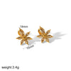 Wholesale Women's Stainless Steel Butterfly And Flower Pattern Electroplated Ear Jewelry
