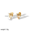 Wholesale Women's Stainless Steel Butterfly And Flower Pattern Electroplated Ear Jewelry