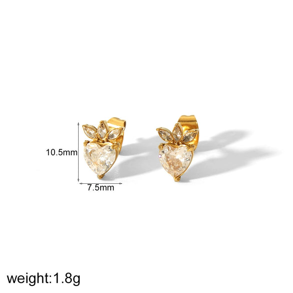Wholesale Women's Stainless Steel Butterfly And Flower Pattern Electroplated Ear Jewelry