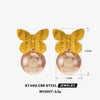 Wholesale Women's Stainless Steel Butterfly Animals Zodiac Electroplated Ear Studs