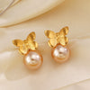 Wholesale Women's Stainless Steel Butterfly Animals Zodiac Electroplated Ear Studs