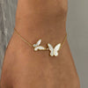 Wholesale Women's Stainless Steel Butterfly Design Electroplated Bracelet